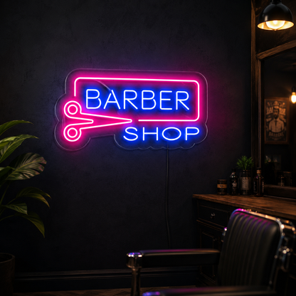 Barber Shop LED Neon Sign Wall Art - 01 Original Product Image