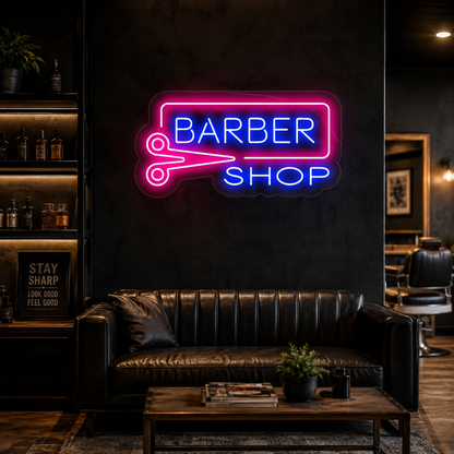 Barber Shop LED Neon Sign Wall Art - 02 High-Converting Product Image