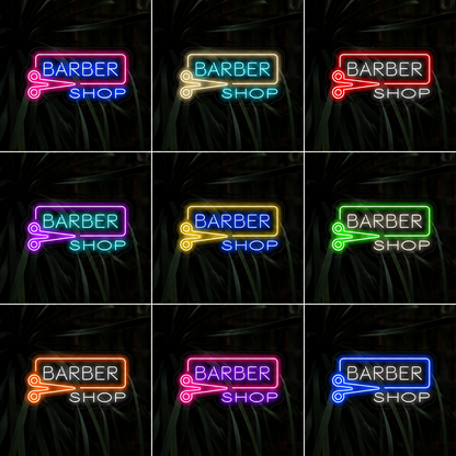 Barber Shop LED Neon Sign Wall Art - 05 Color Grid