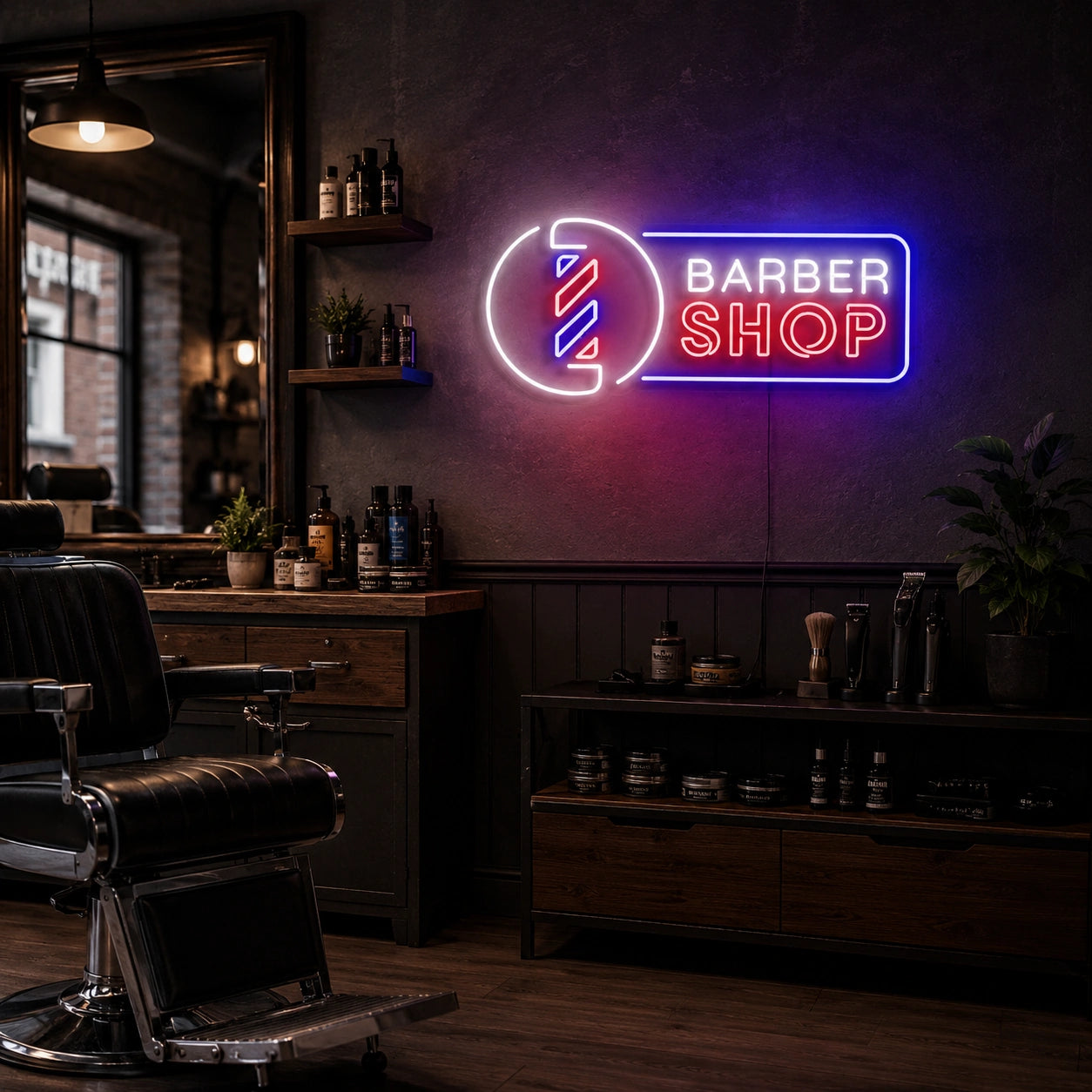 Barber Shop LED Neon Sign Wall Neon Sign - 03 Real Lifestyle Scene