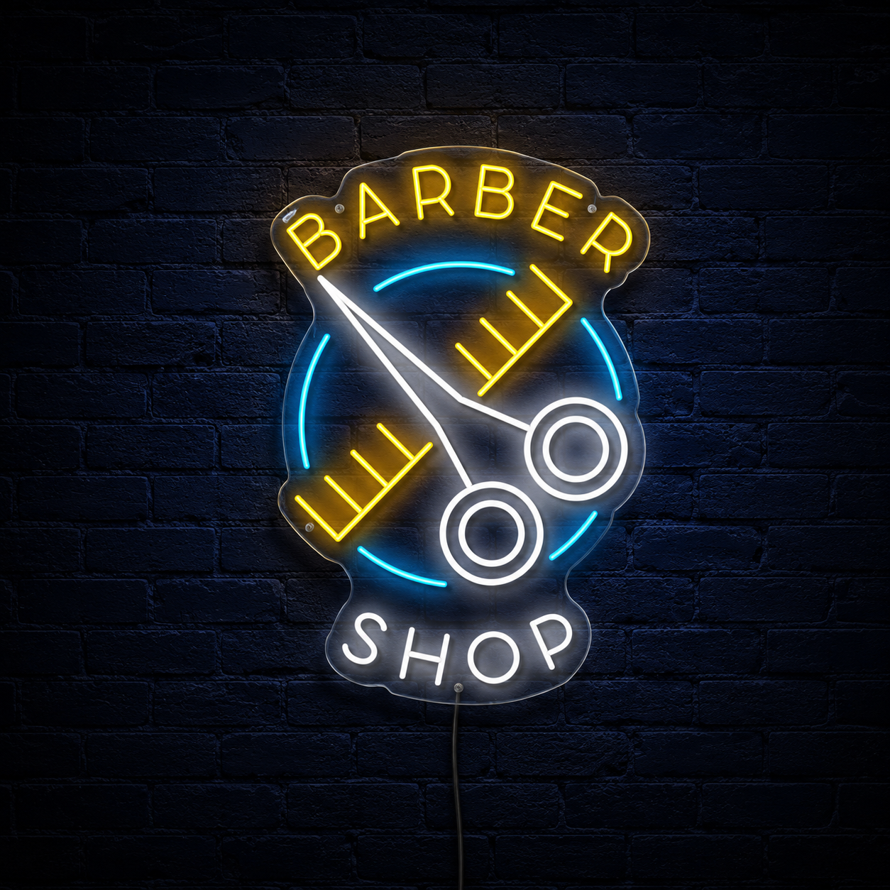 Barber Shop With LED Neon Sign - 01 Original Product Image