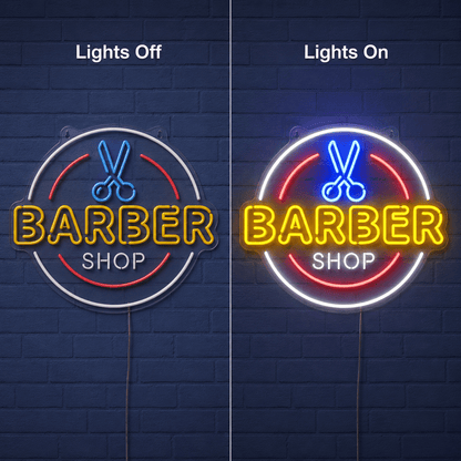 Barber Shop With Wall Decor LED Neon Sign - Shineneon