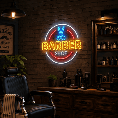 Barber Shop With Wall Decor LED Neon Sign - Shineneon