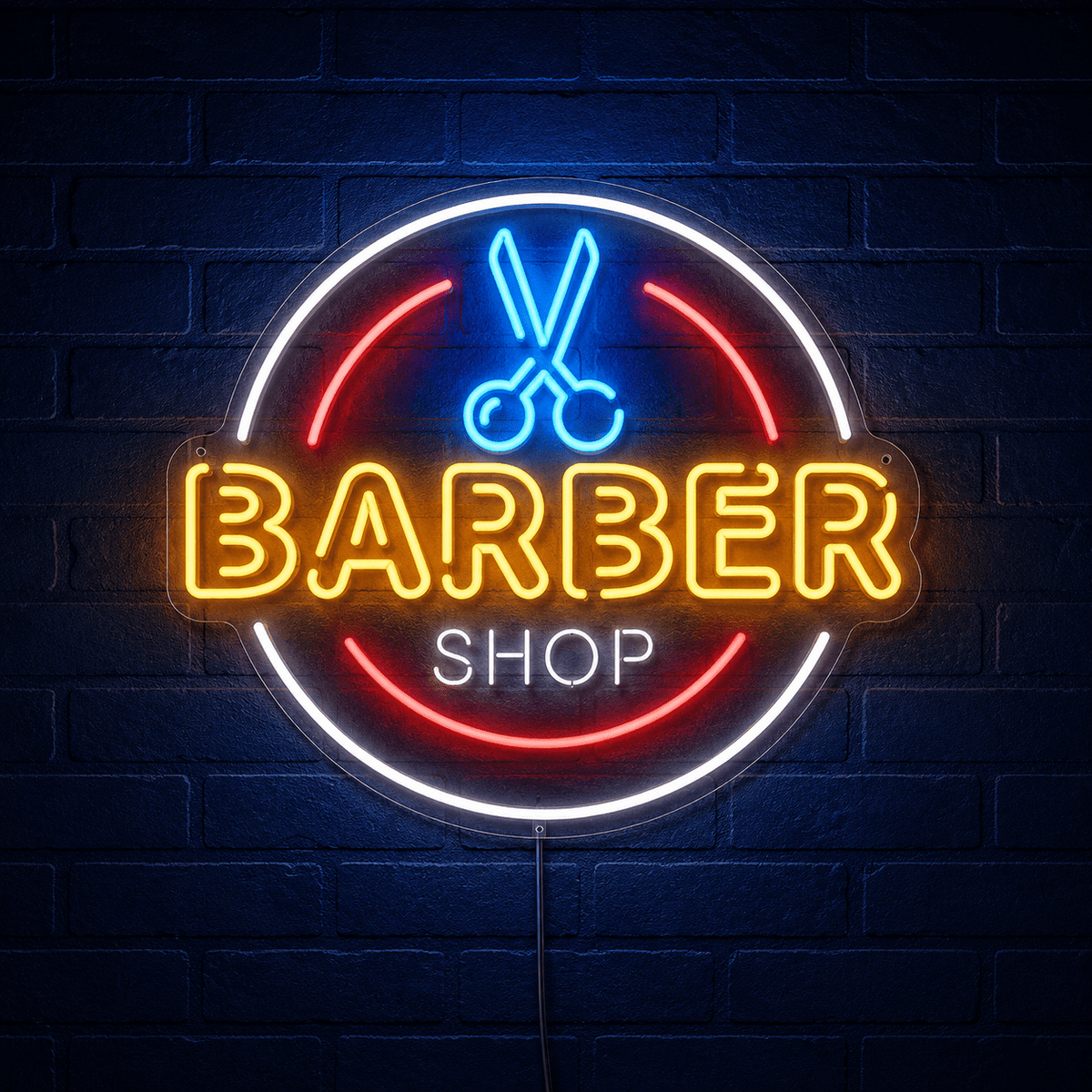Barber Shop With Wall Decor LED Neon Sign - Shineneon