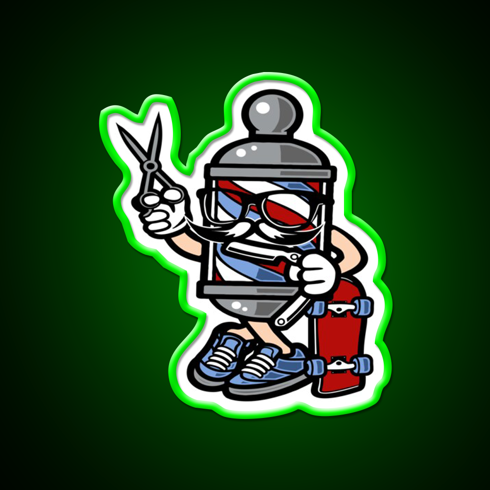 Barber Skater Barber Shop Haircut Led Neon Sign Open Barber Led