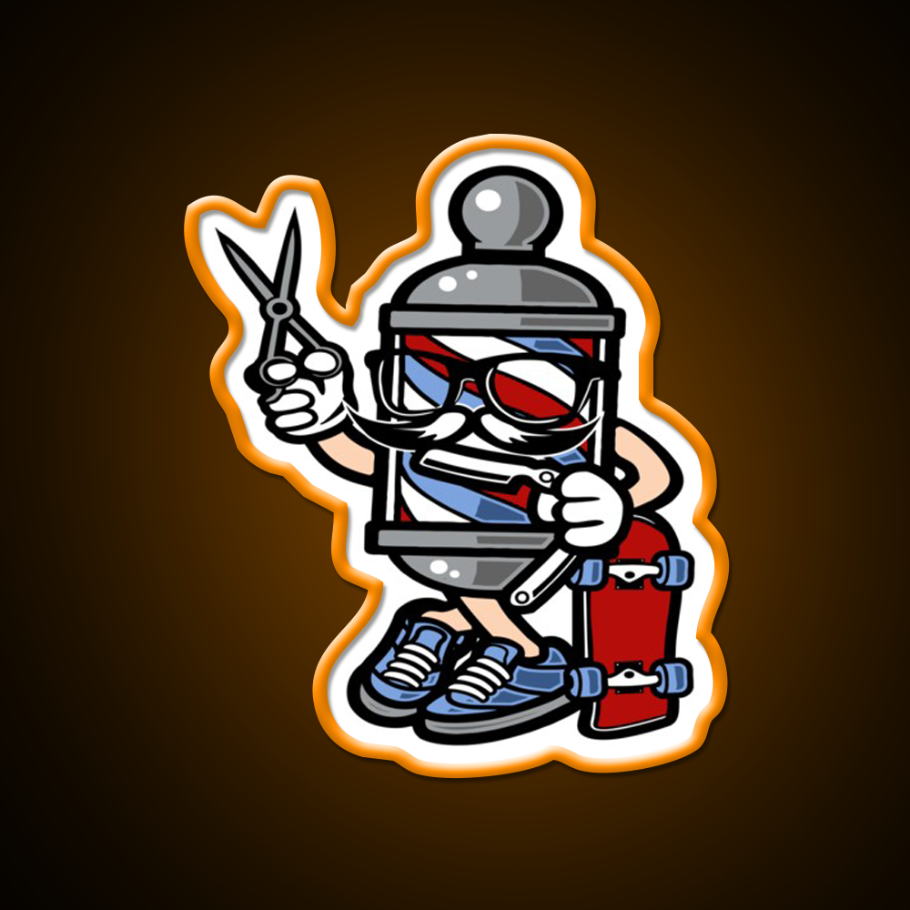 Barber Skater Barber Shop Haircut Led Neon Sign Open Barber Led