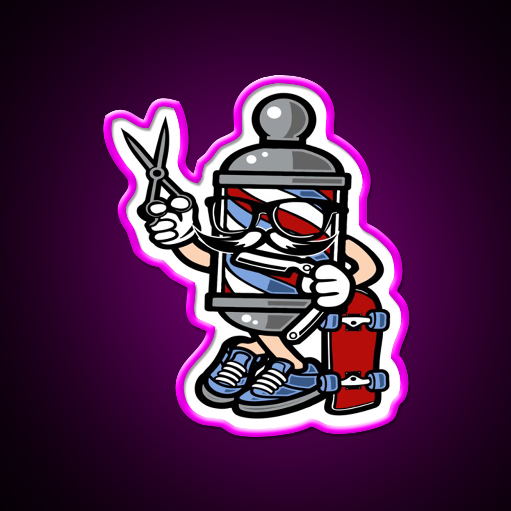 Barber Skater Barber Shop Haircut Led Neon Sign Open Barber Led