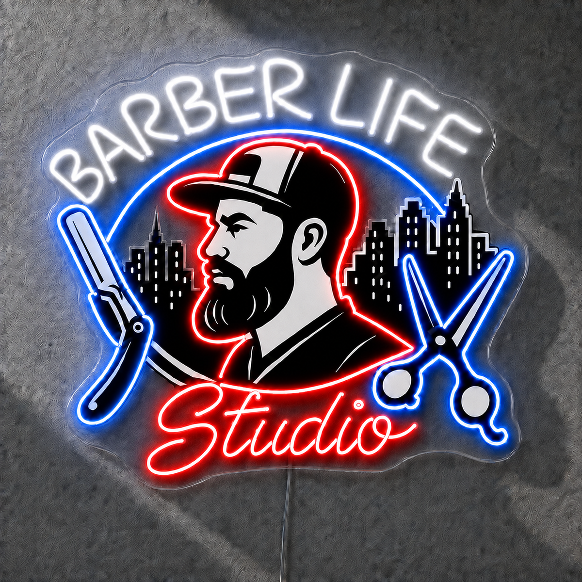 Barber Life Studio Custom LED Neon Sign