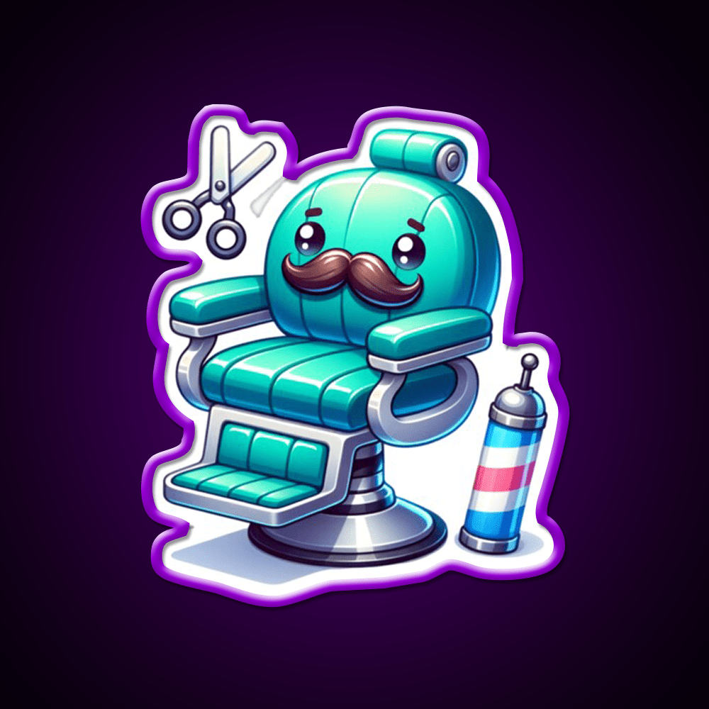 Barbers Chair With A Mustache Barber Shop Haircut Led Neon Sign - Shineneon