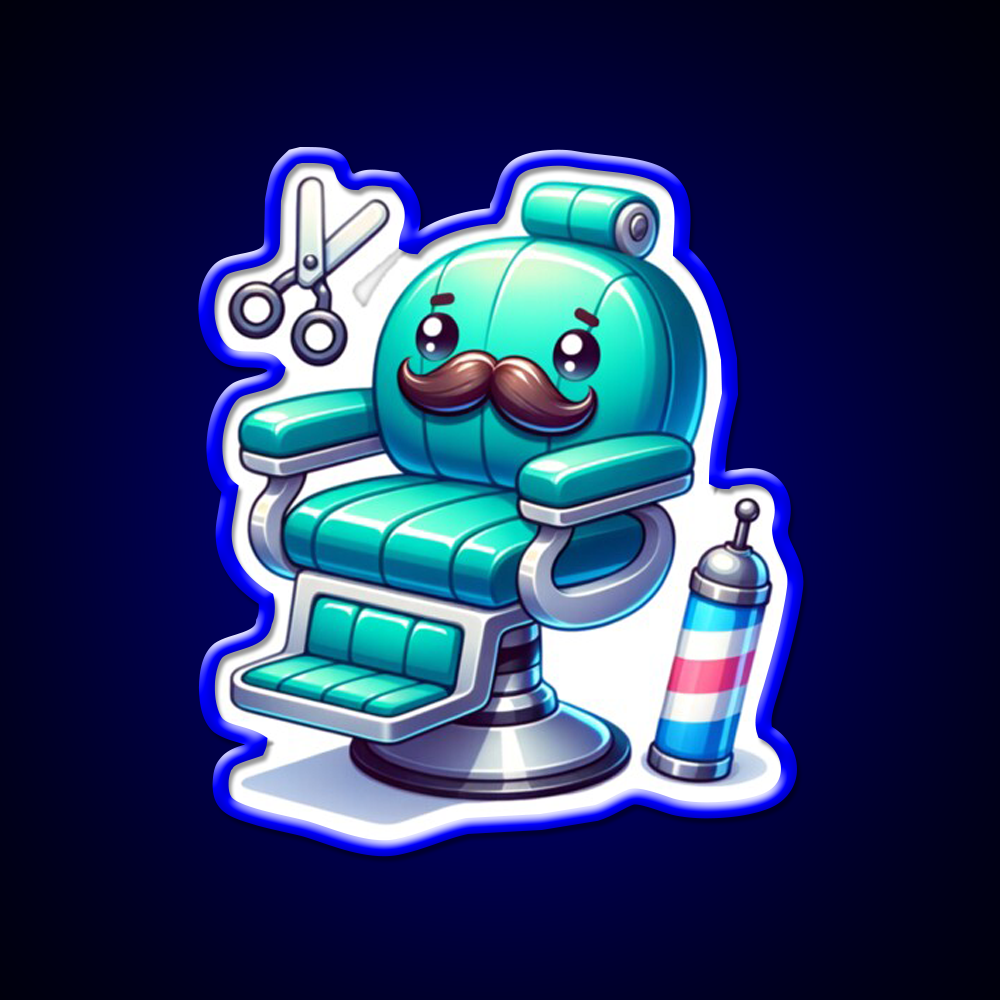 Barbers Chair With A Mustache Barber Shop Haircut Led Neon Sign