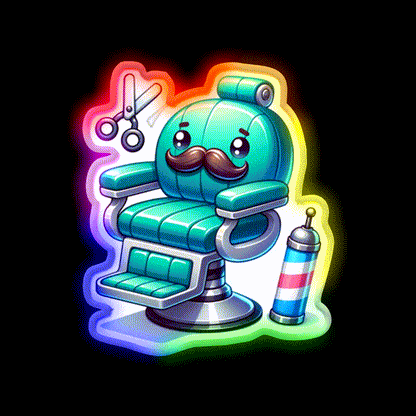 Barbers Chair With A Mustache Barber Shop Haircut Led Neon Sign