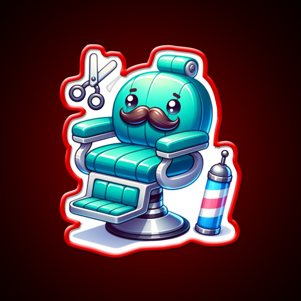 Barbers Chair With A Mustache Barber Shop Haircut Led Neon Sign