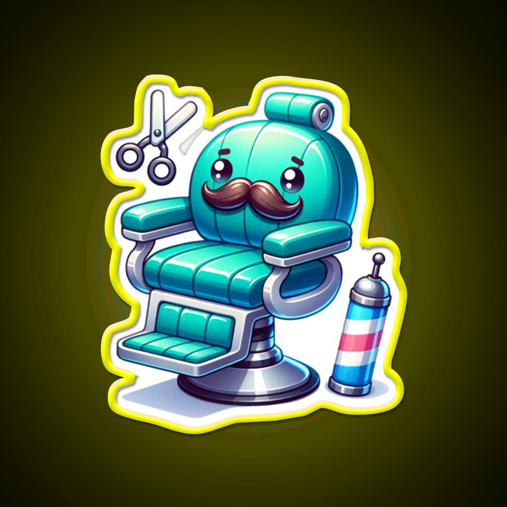 Barbers Chair With A Mustache Barber Shop Haircut Led Neon Sign