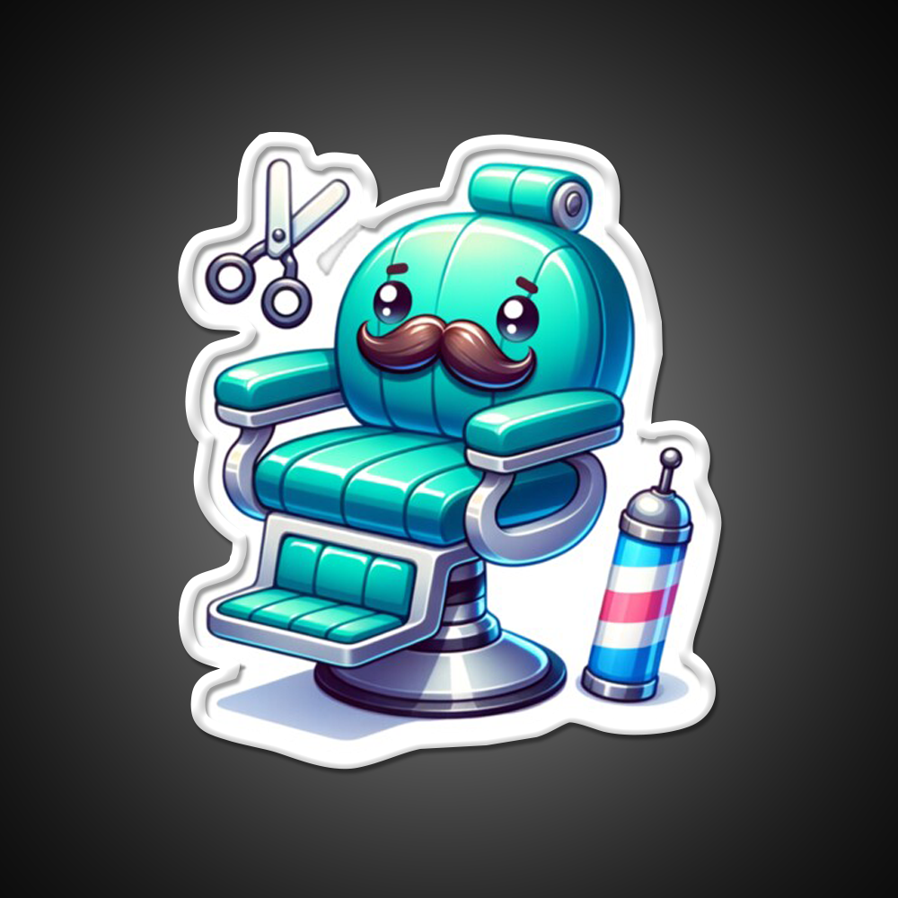 Barbers Chair With A Mustache Barber Shop Haircut Led Neon Sign