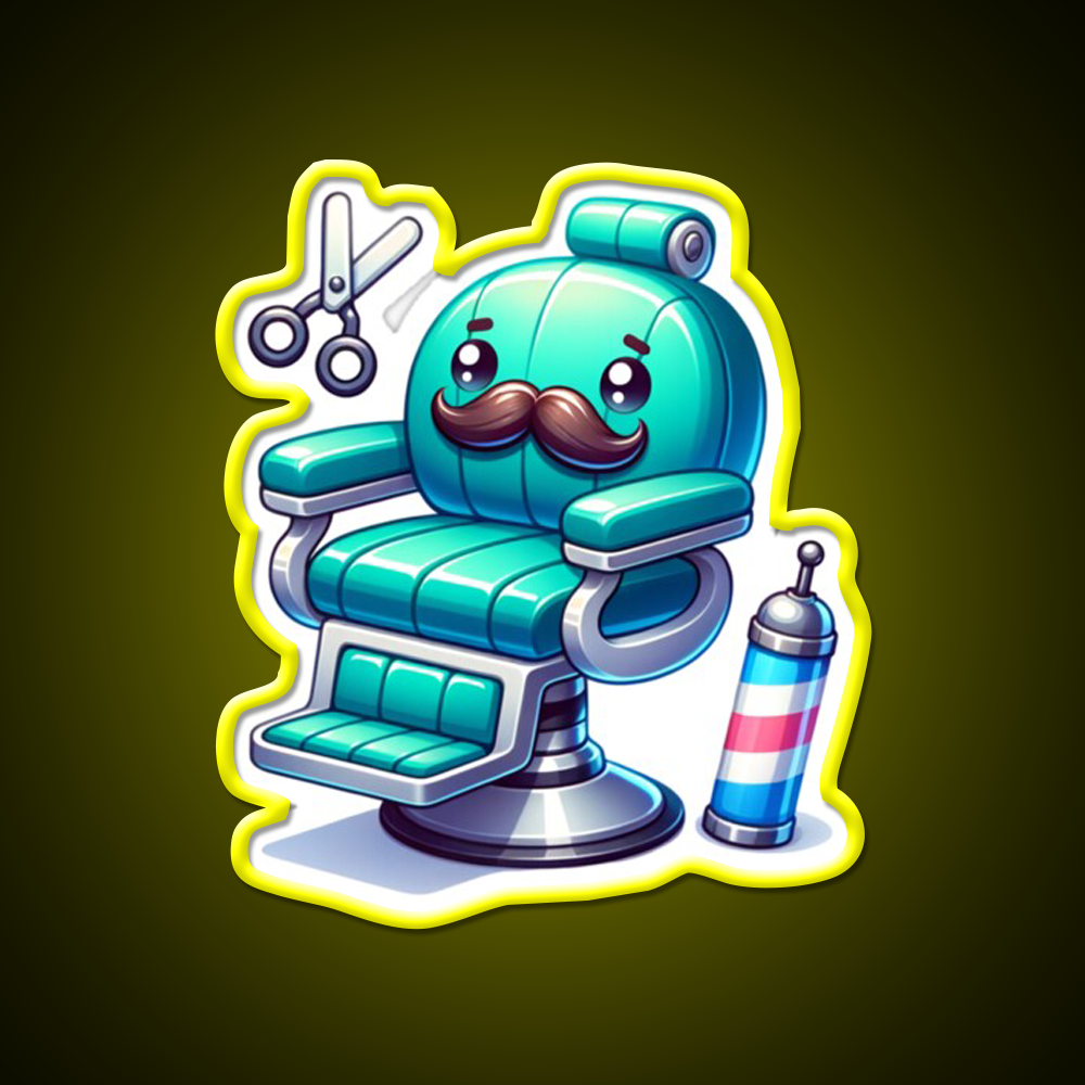 Barbers Chair With A Mustache Barber Shop Haircut Led Neon Sign