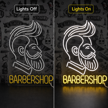 Barbershop LED Neon Sign Home Decor - 06 Day Night Comparison