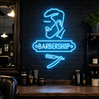Barbershop LED Neon Sign Home Wall Art - 03 Real Lifestyle Scene
