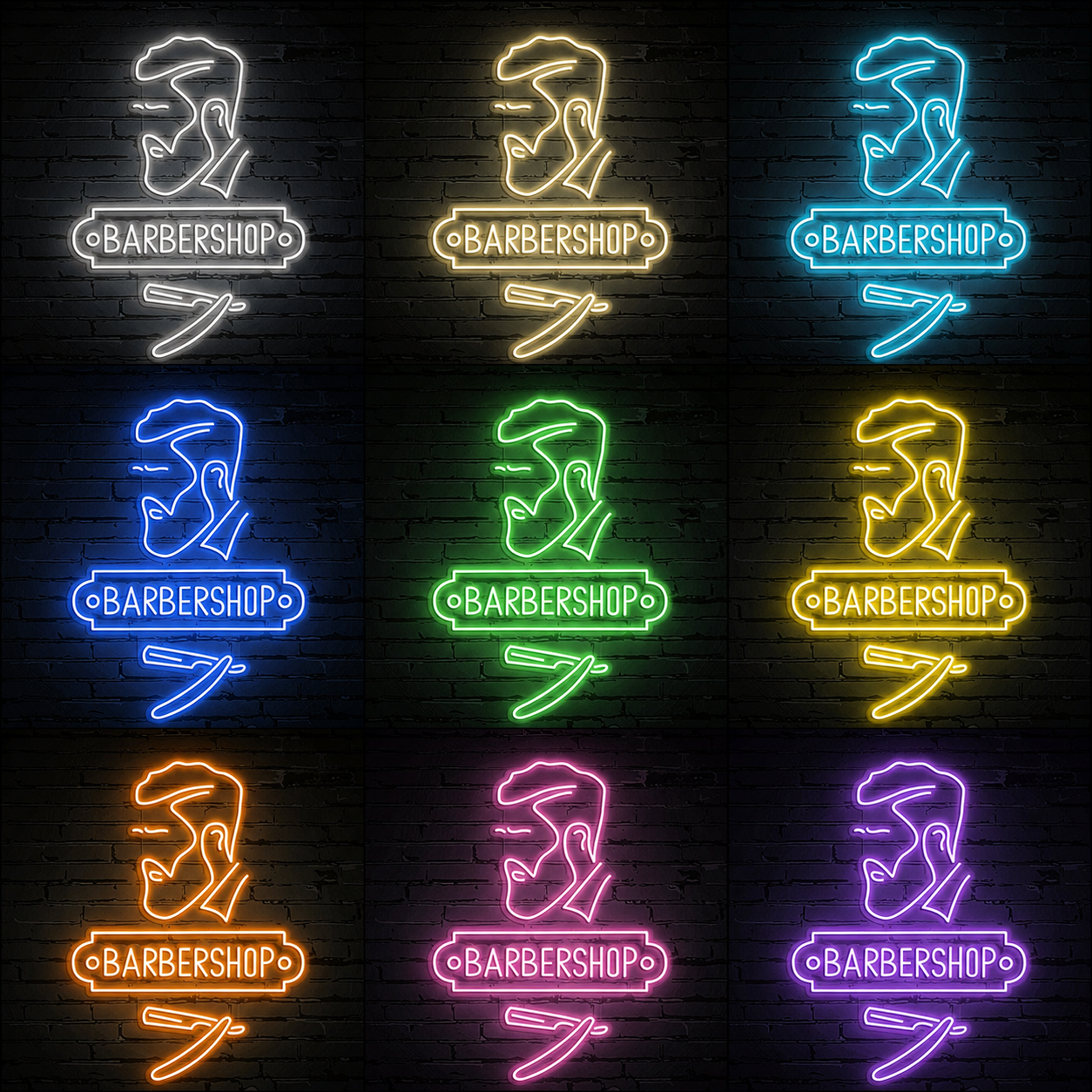 Barbershop LED Neon Sign Home Wall Art - 05 Color Grid