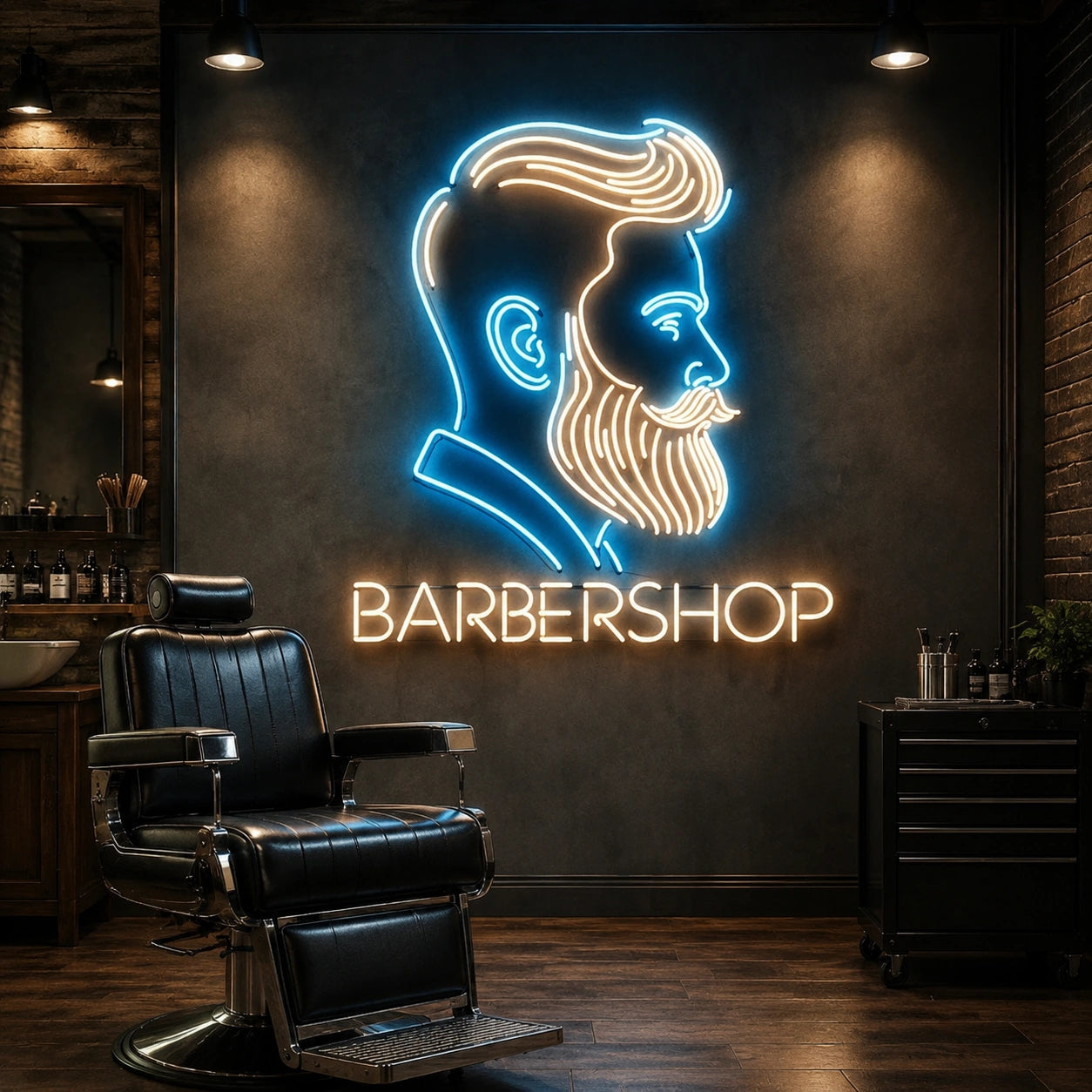 Barbershop LED Neon Sign Wall Art - 04 Size Image
