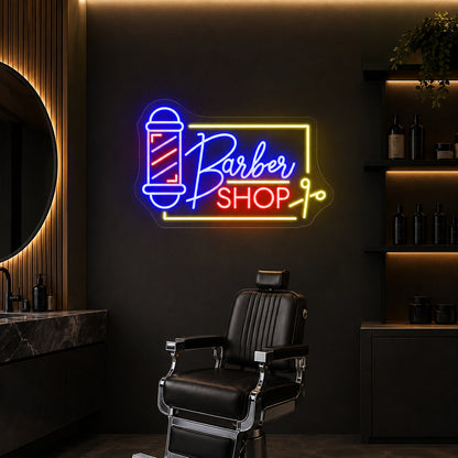 Barbershop Scissors LED Neon Sign - 04 Size Image