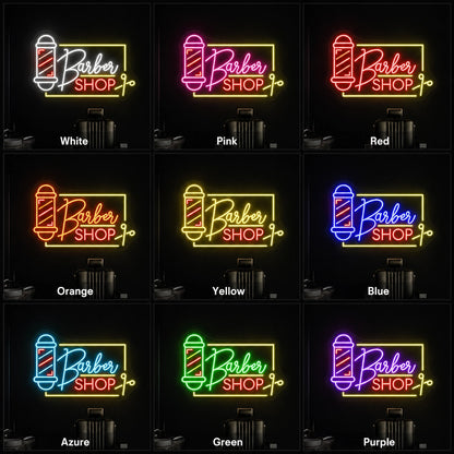 Barbershop Scissors LED Neon Sign - 05 Color Grid