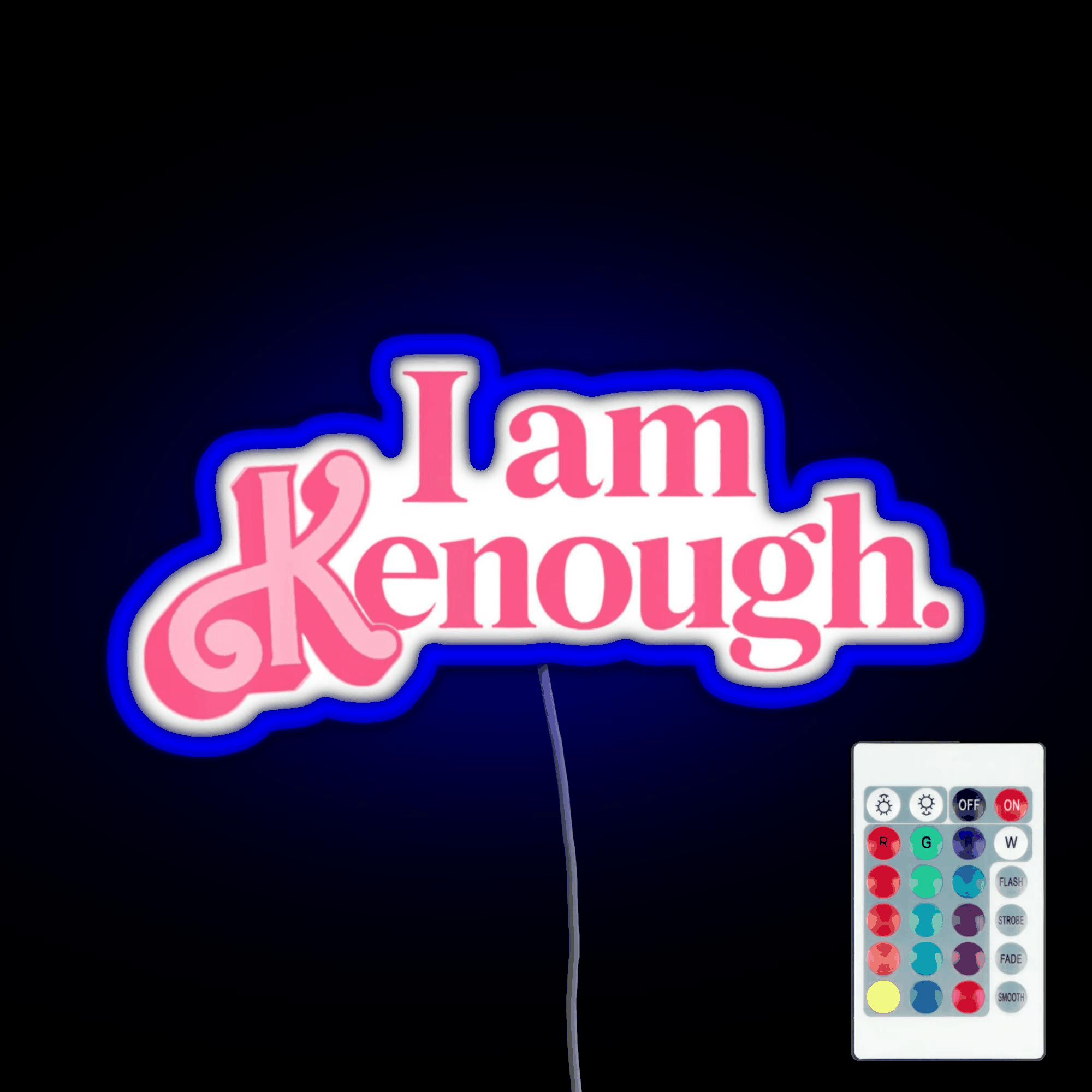 Barbie I Am Kenough Pink Color Rgb Led Neon Sign Pop Wall Art