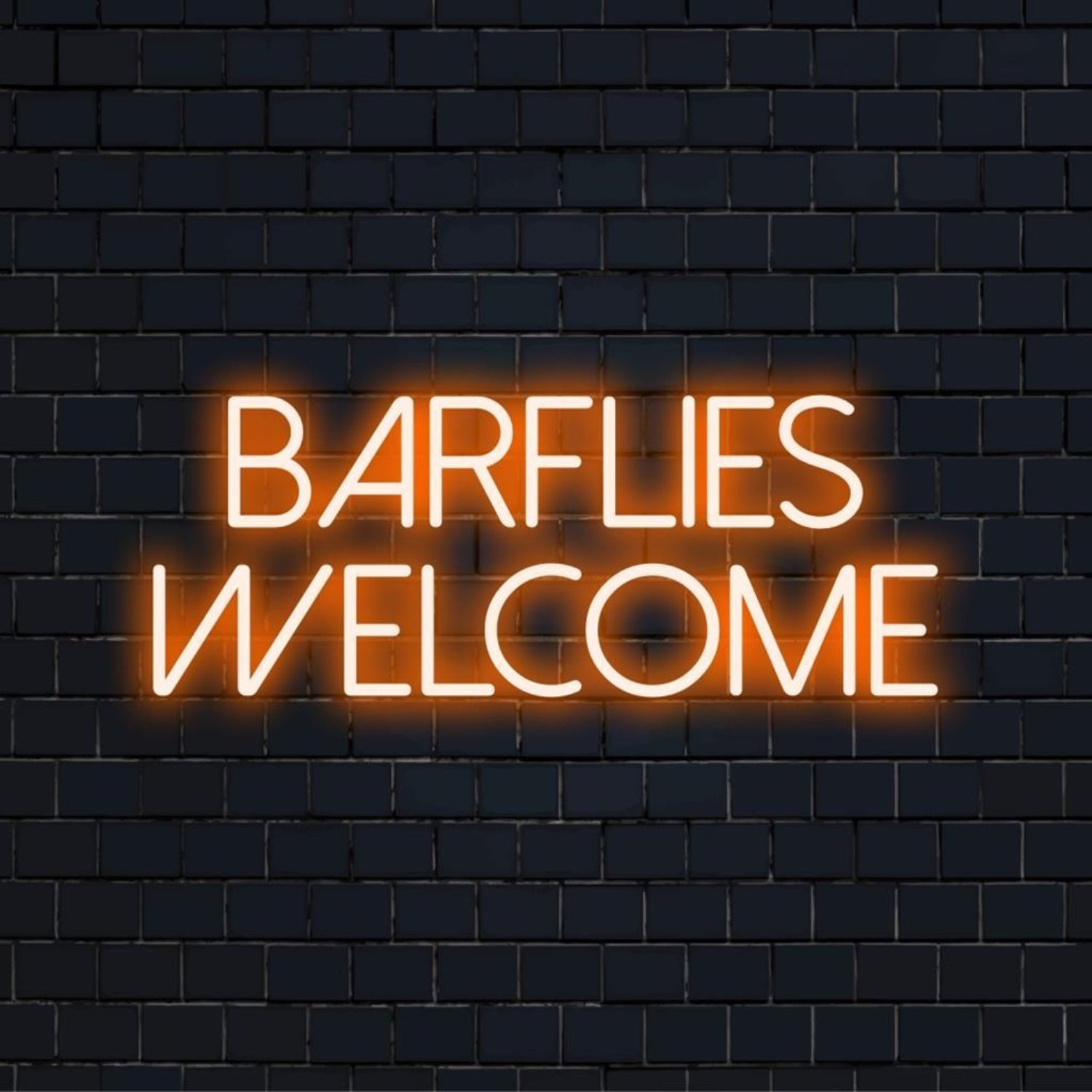 Barflies Welcome Warm Amber Glow Led Neon Sign Bar Pub Wall Art | Shineneon