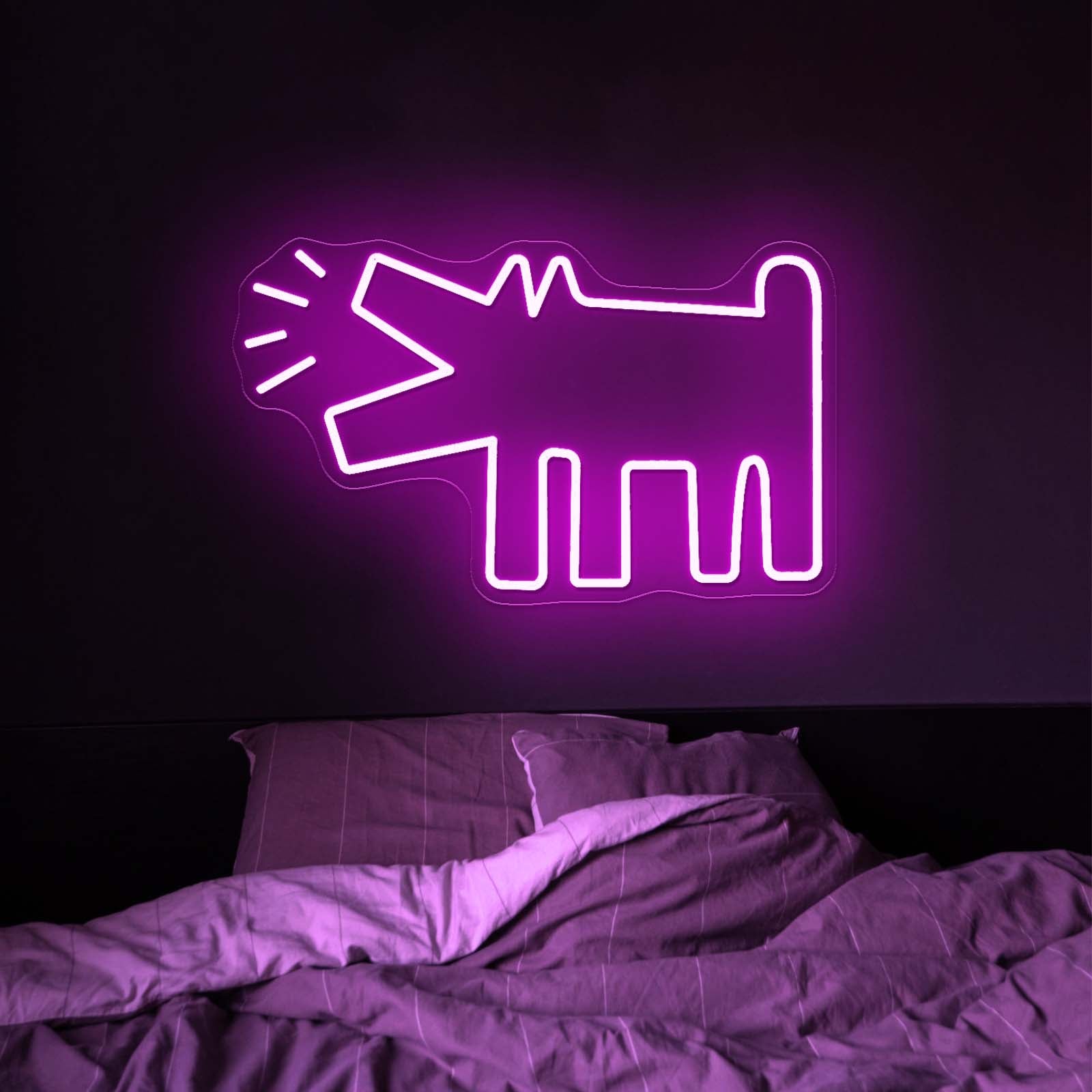 Barking Dog Funny Led Neon Sign Wall Art - LED neon sign close-up detail