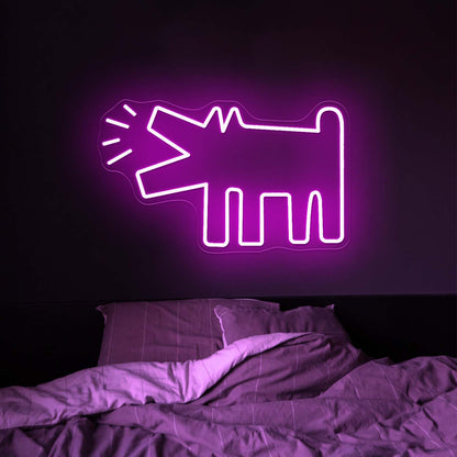 Barking Dog Funny Led Neon Sign Wall Art - LED neon sign close-up detail