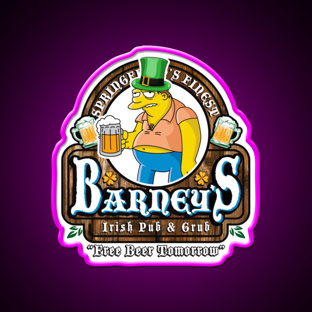 Barneys Irish Pub And Grub Man Cave Bar Led Neon Sign