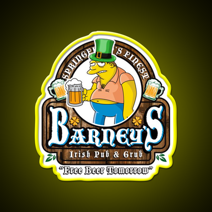 Barneys Irish Pub And Grub Man Cave Bar Led Neon Sign