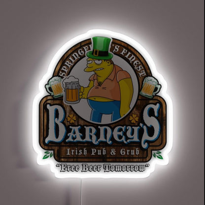 Barneys Irish Pub And Grub Rgb Led Neon Sign - Custom LED neon sign front view