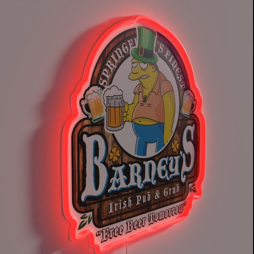 Barneys Irish Pub And Grub Rgb Led Neon Sign - LED neon sign close-up detail