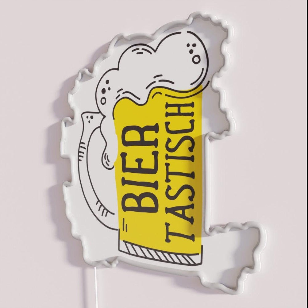 Barrel Beer Mug Summer Start Rgb Led Neon Sign - Neon sign mounted on wall in room