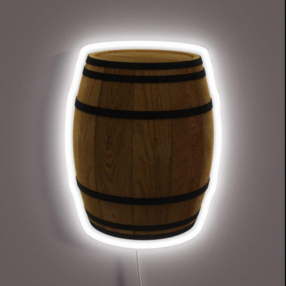 Barrel Wood Barrels Barrel Wine Beer Alcohol Rgb Led Neon Sign - Custom LED neon sign front view