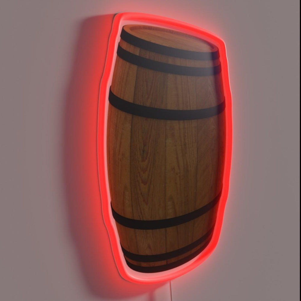 Barrel Wood Barrels Barrel Wine Beer Alcohol Rgb Led Neon Sign - LED neon sign close-up detail