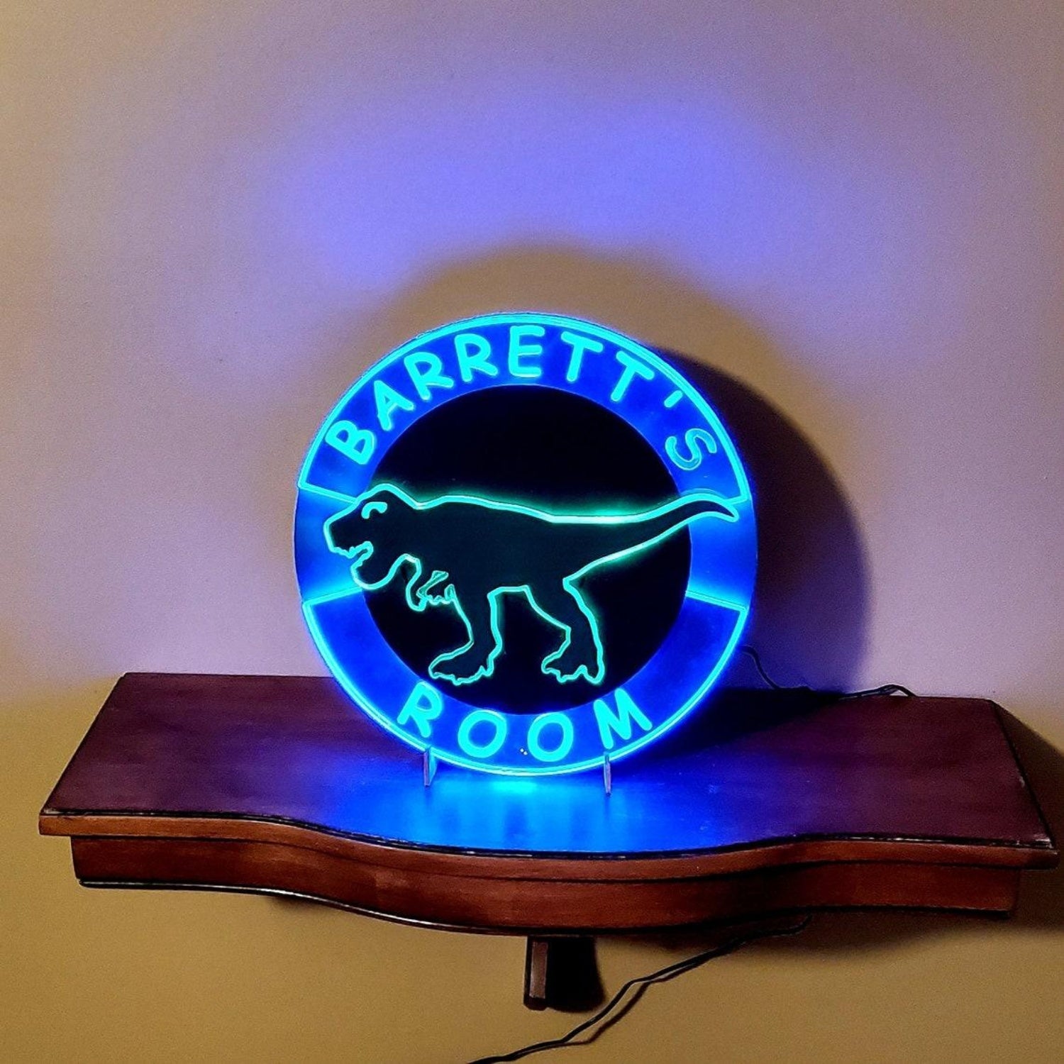 Barretts Room Dinosaur Turquoise Led Neon Sign For Kids Bedroom Decor | Shineneon
