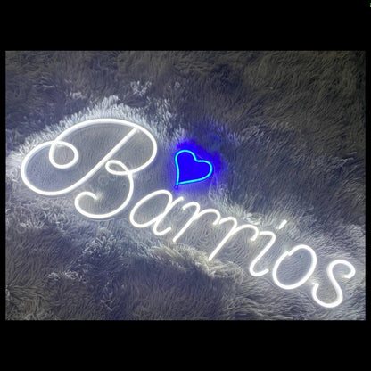 Barrios Elegant White Led Neon Sign With Red Heart For Home Decor | Shineneon