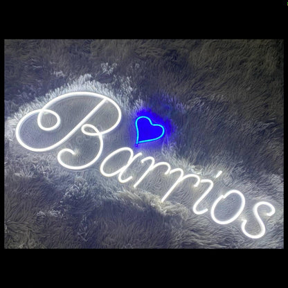 Barrios Elegant White Led Neon Sign With Red Heart For Home Decor | Shineneon
