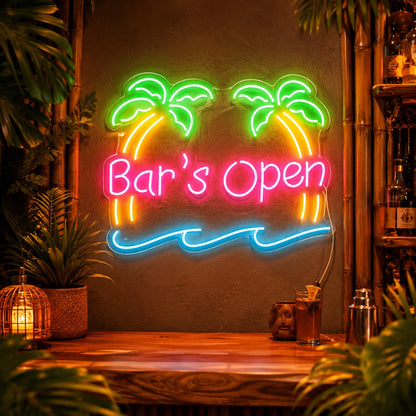 Bars Open Island Neon Sign LED Neon Sign high-converting product image