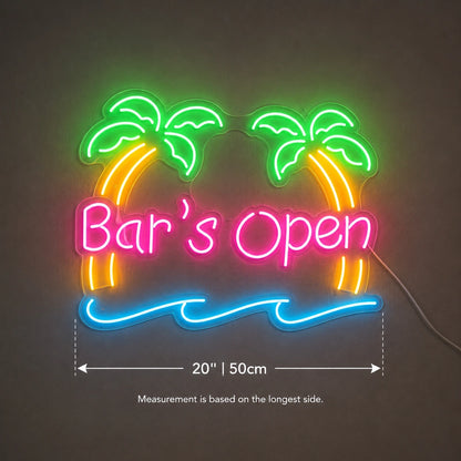 Bars Open Island Neon Sign LED Neon Sign size image