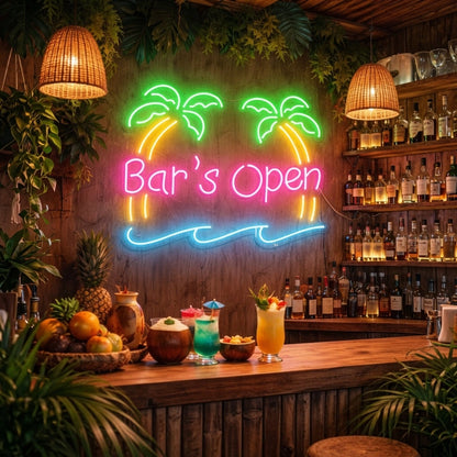 Bar's Open LED Neon Sign Home Wall Art - 03 Real Lifestyle Scene