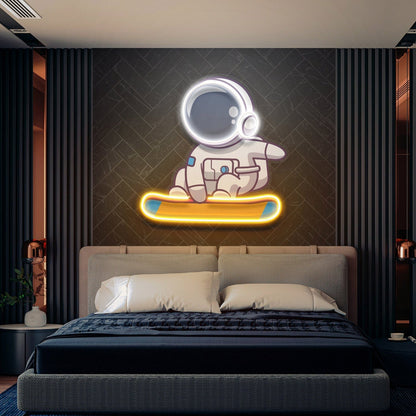 Barskateboard Astronaut Led Uv Led Neon Signs - Shineneon