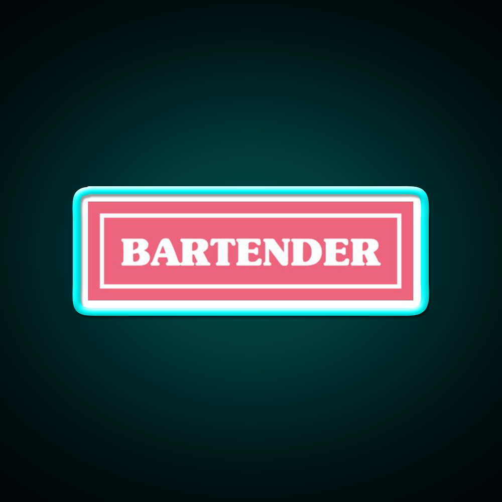 Bartender Cocktail Bar Decor Led Neon Sign Rgb Color - Size and dimension reference