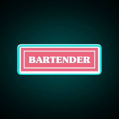 Bartender Cocktail Bar Decor Led Neon Sign Rgb Color - Size and dimension reference
