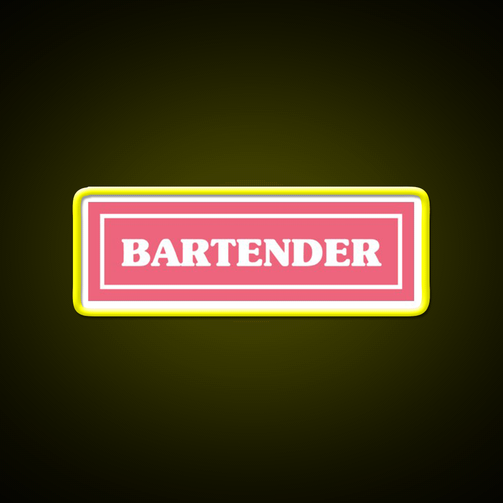 Bartender Cocktail Bar Decor Led Neon Sign Rgb Color - Custom LED neon sign front view