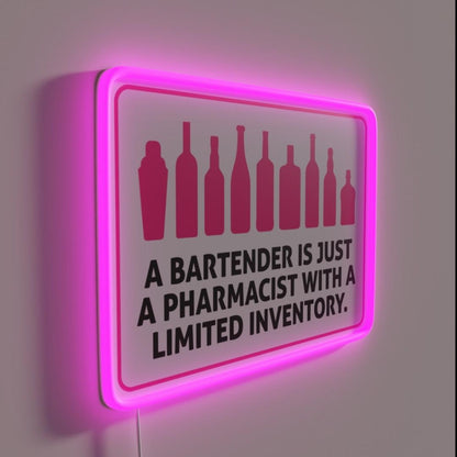 Bartenders Are Pharmacists With Small Stock Rgb Led Neon Sign - LED neon sign close-up detail