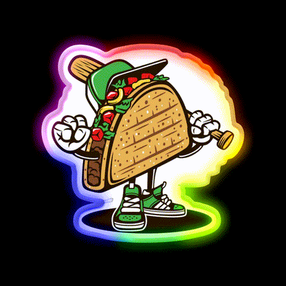 Baseball And Taco Led Neon Sign Mexican Food Sign Rgb Color - LED neon sign close-up detail