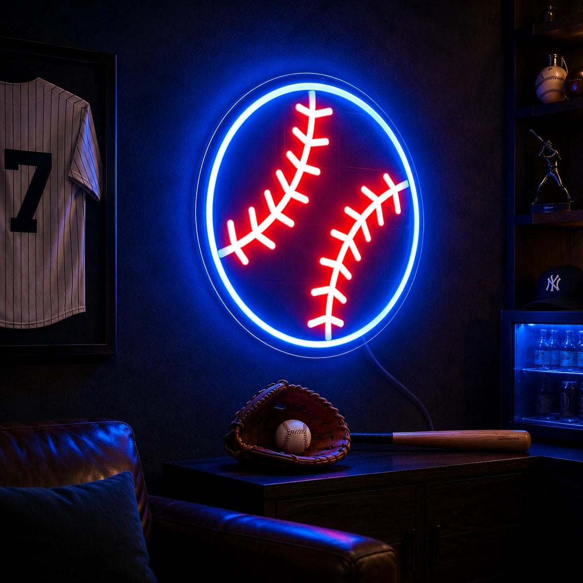 Baseball Ball Outline LED Neon Sign - Shineneon