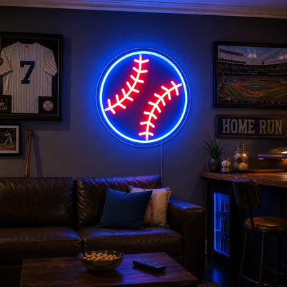 Baseball Ball Outline LED Neon Sign - Shineneon
